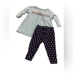 Carter's Denim Shirt with Floral Accents